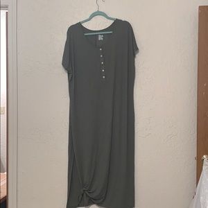 Olive green ankle length dress